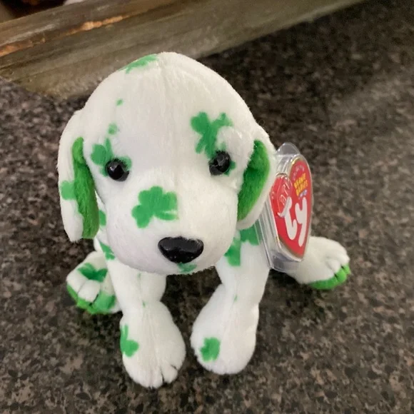 Leaf Clover Green Beanie Baby With Shamrock Erin And Clover TY